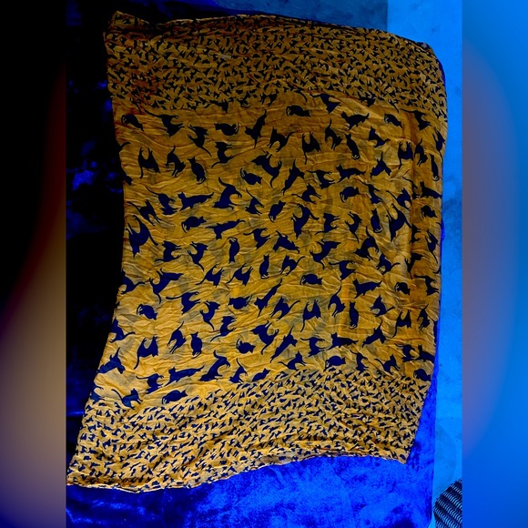 Halloween Orange and black cat motif infinity scarf NEW - Picture 4 of 5